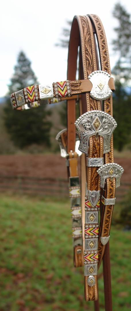 Beaded Headstall sterling silver