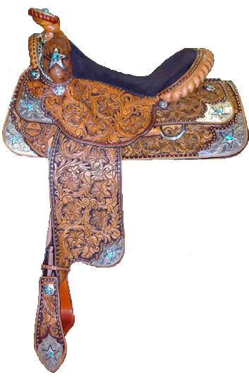 Sterling Silver & Turquoise Show Parade Saddle