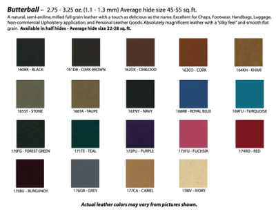 Custom Chap Leather Colors | Black Horse Leatherworks & Saddlery